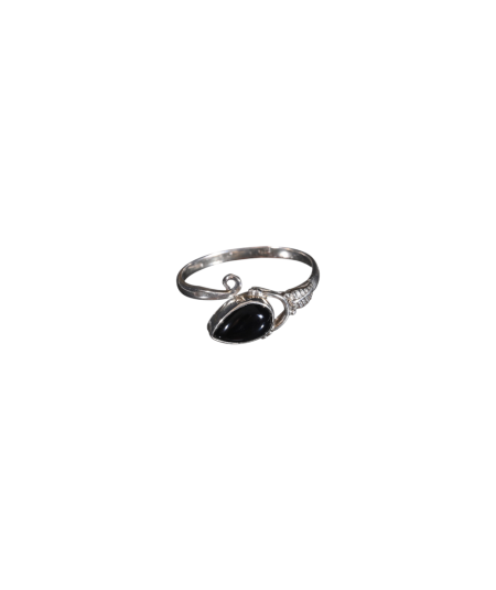 Obsidienne Noire - Bague Sertie Argent