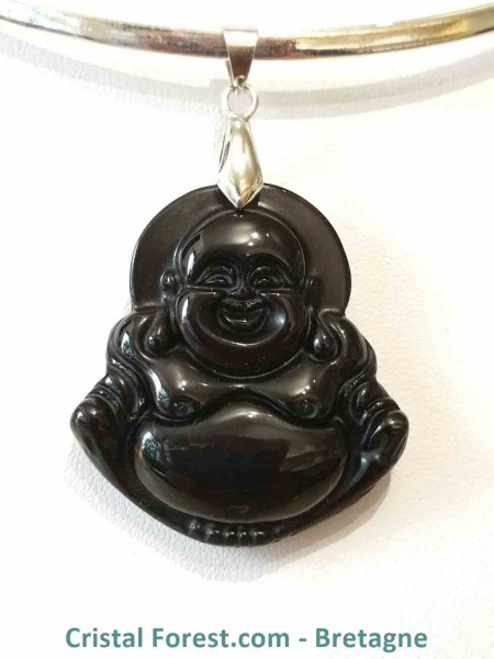 Obsidienne Noire - Pendentif Bouddha