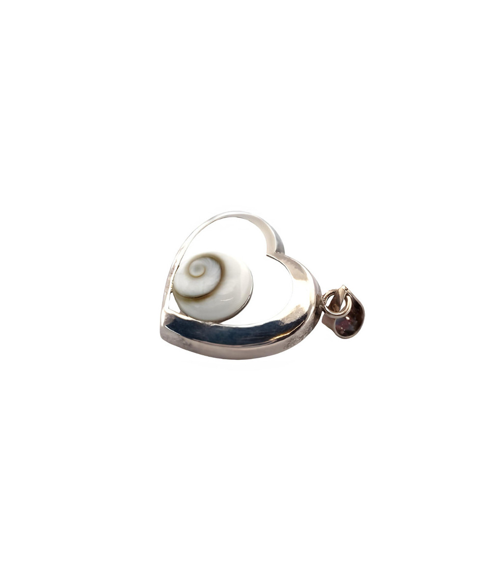 Oeil De Ste Lucie / Oeil De Shiva - Pendentif Coeur - Argent