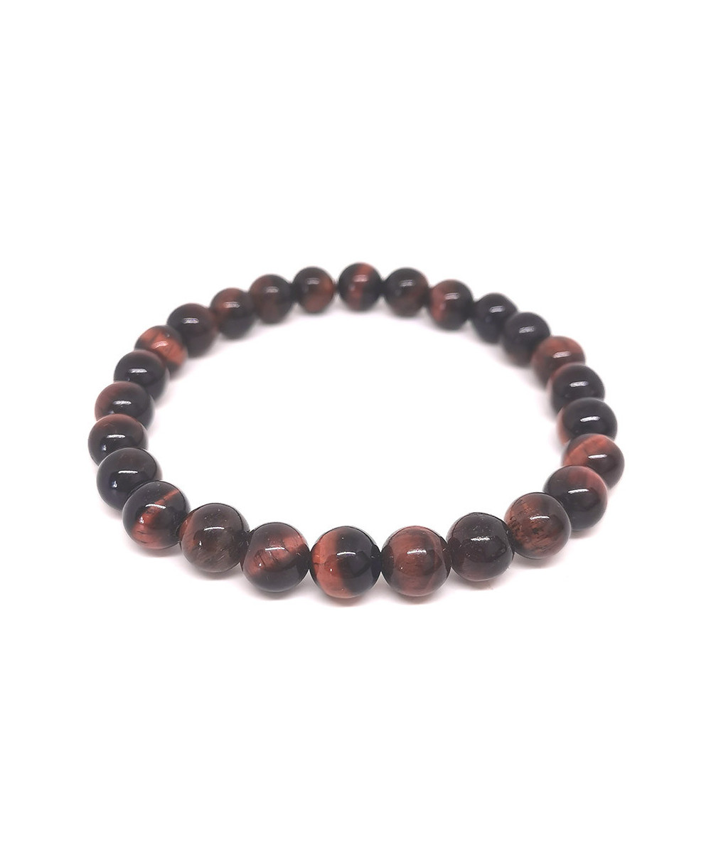 Oeil De Taureau (Oeil De Boeuf) - Bracelet Boules 8 Mm - Grande Taille