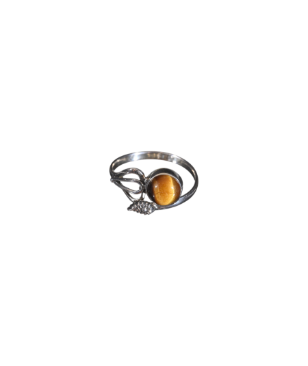 Oeil de Tigre - Bague Sertie Argent
