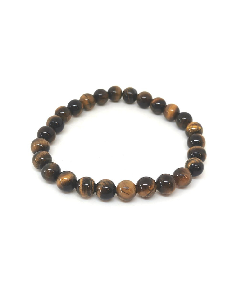 Oeil De Tigre - Bracelet Boules 8 Mm - Grande Taille