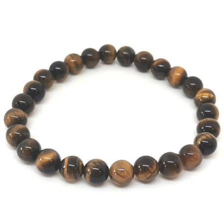 Oeil de Tigre - Bracelet Boules 8 mm - Grande Taille
