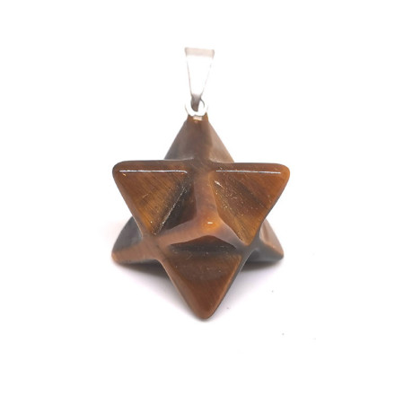 Oeil de Tigre - Pendentif Merkabah
