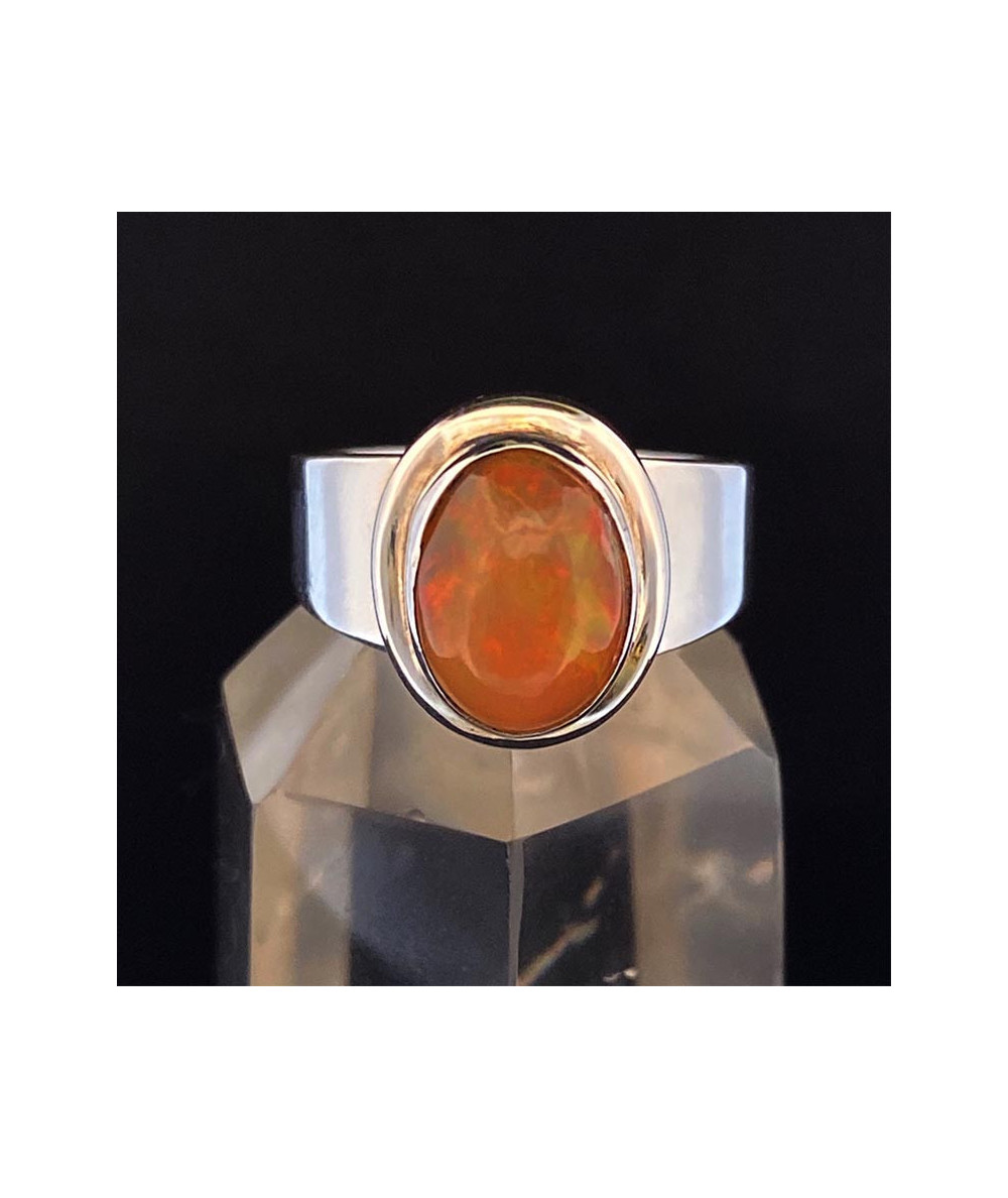 Opale D'Ethiopie - Bague Sertie Argent - AAA+