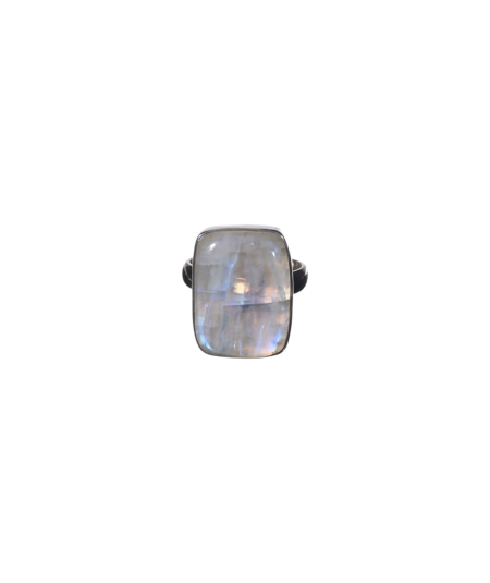 Pierre de Lune Blanche - Bague sertie Argent