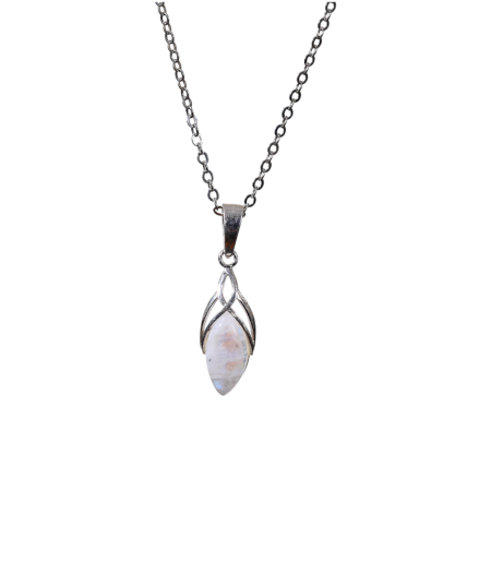 Pierre de Lune Blanche - Pendentif Serti Argent