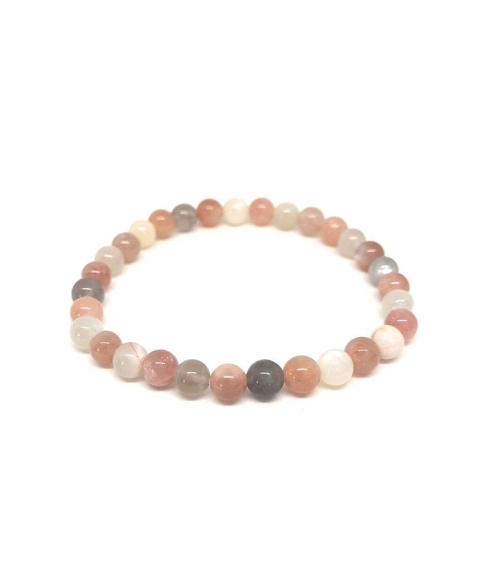 Pierre De Lune Multicouleur - Bracelet Boules 6 Mm