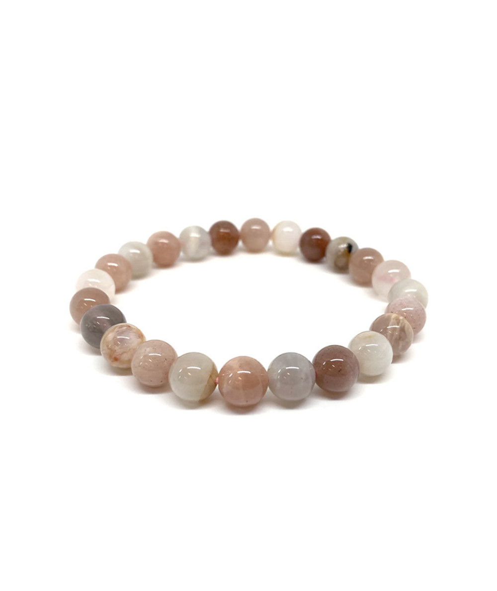 Pierre De Lune Multicouleur - Bracelet Boules 8 Mm