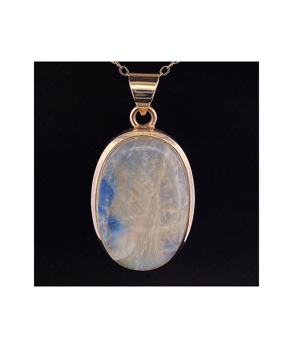 Pierre De Lune - Pendentif Serti Argent