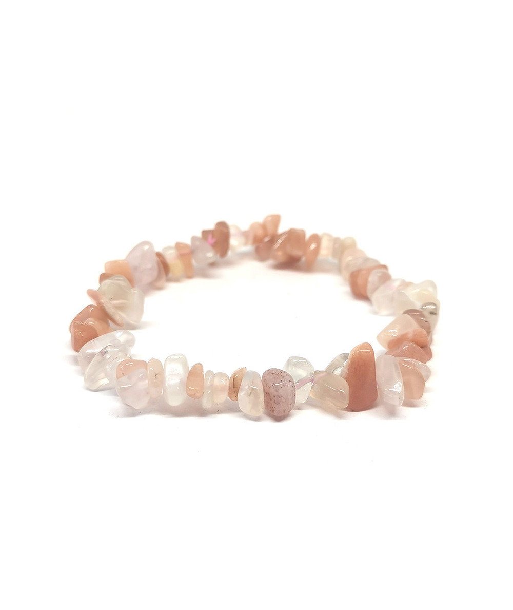 Pierre De Lune Rosée - Bracelet Baroque (Chips)