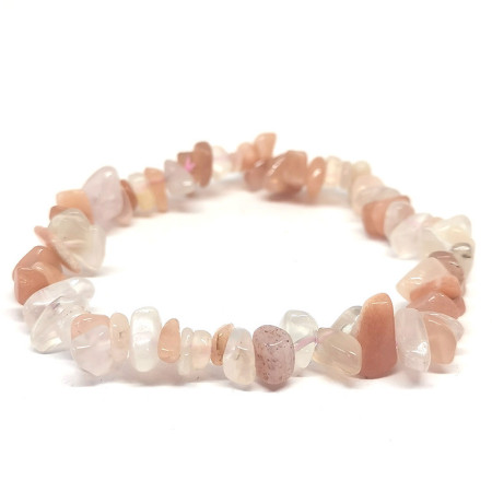 Pierre de Lune Rosée - Bracelet Baroque (Chips)