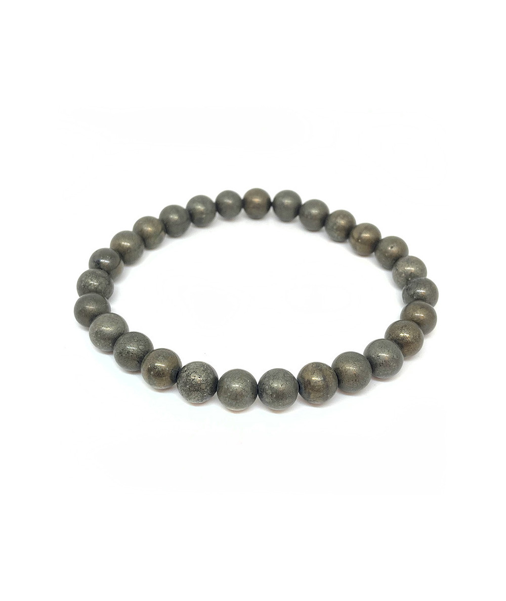 Pyrite De Fer - Bracelet Boules 8 Mm - Grande Taille
