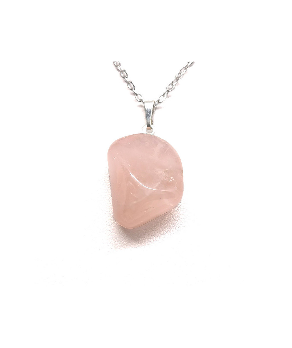 Quartz Rose - Pendentif Pierre Roulée