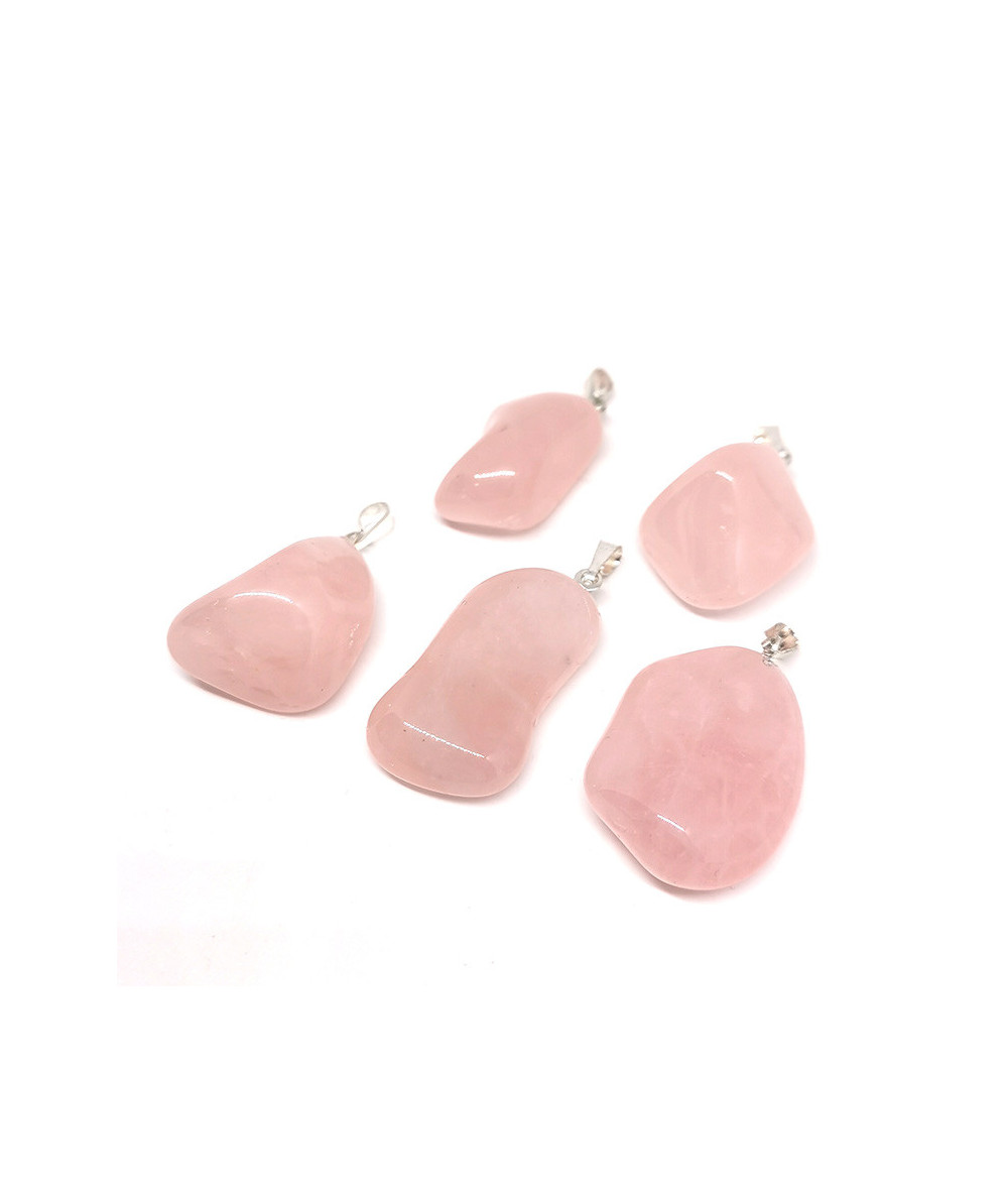 Quartz Rose - Pendentif Pierre Roulée