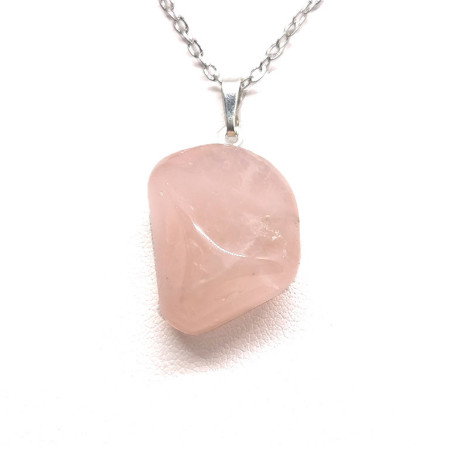 Quartz Rose - Pendentif Pierre Roulée