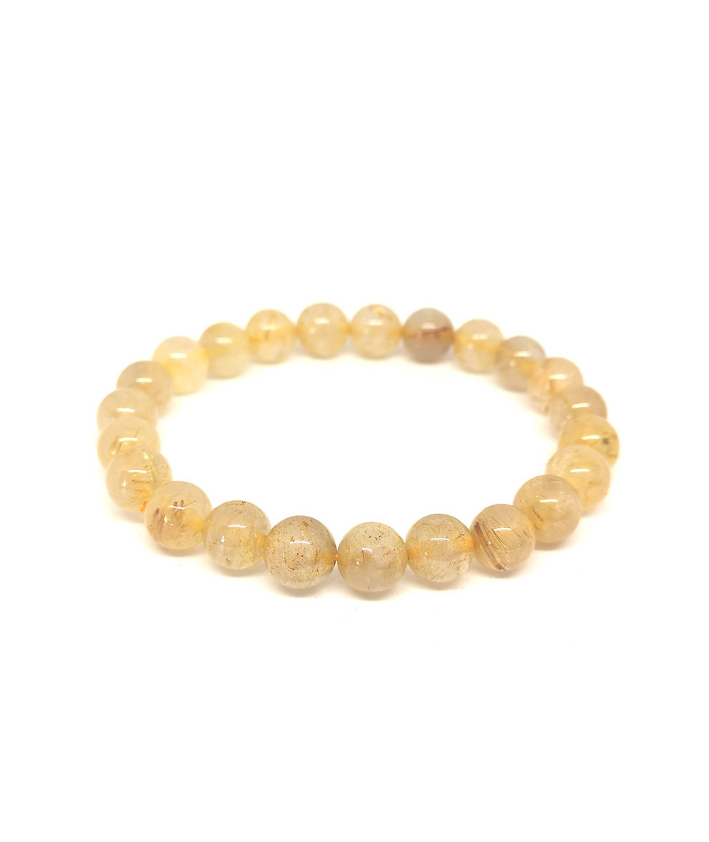 Quartz Rutile - Bracelet Boules 8 Mm