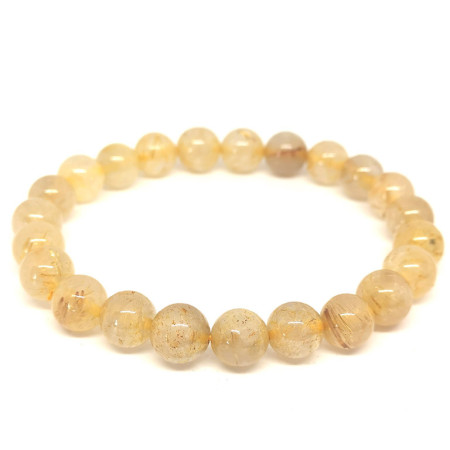 Quartz Rutile - Bracelet Boules 8 mm