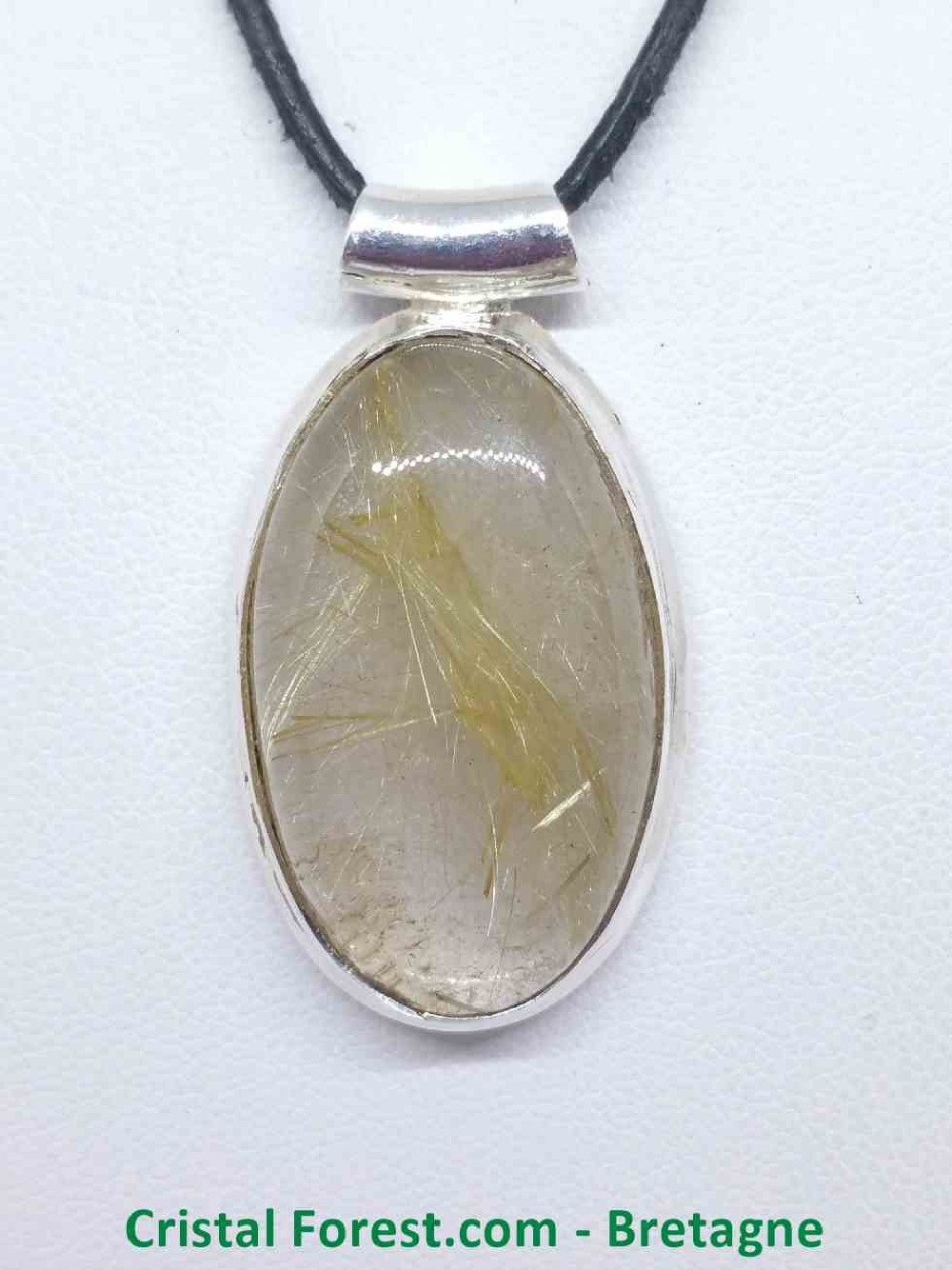 Quartz Rutile - Pendentif Serti Argent