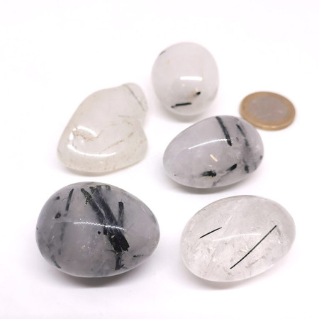 Quartz Tourmaline Noire - Pierre Roulée