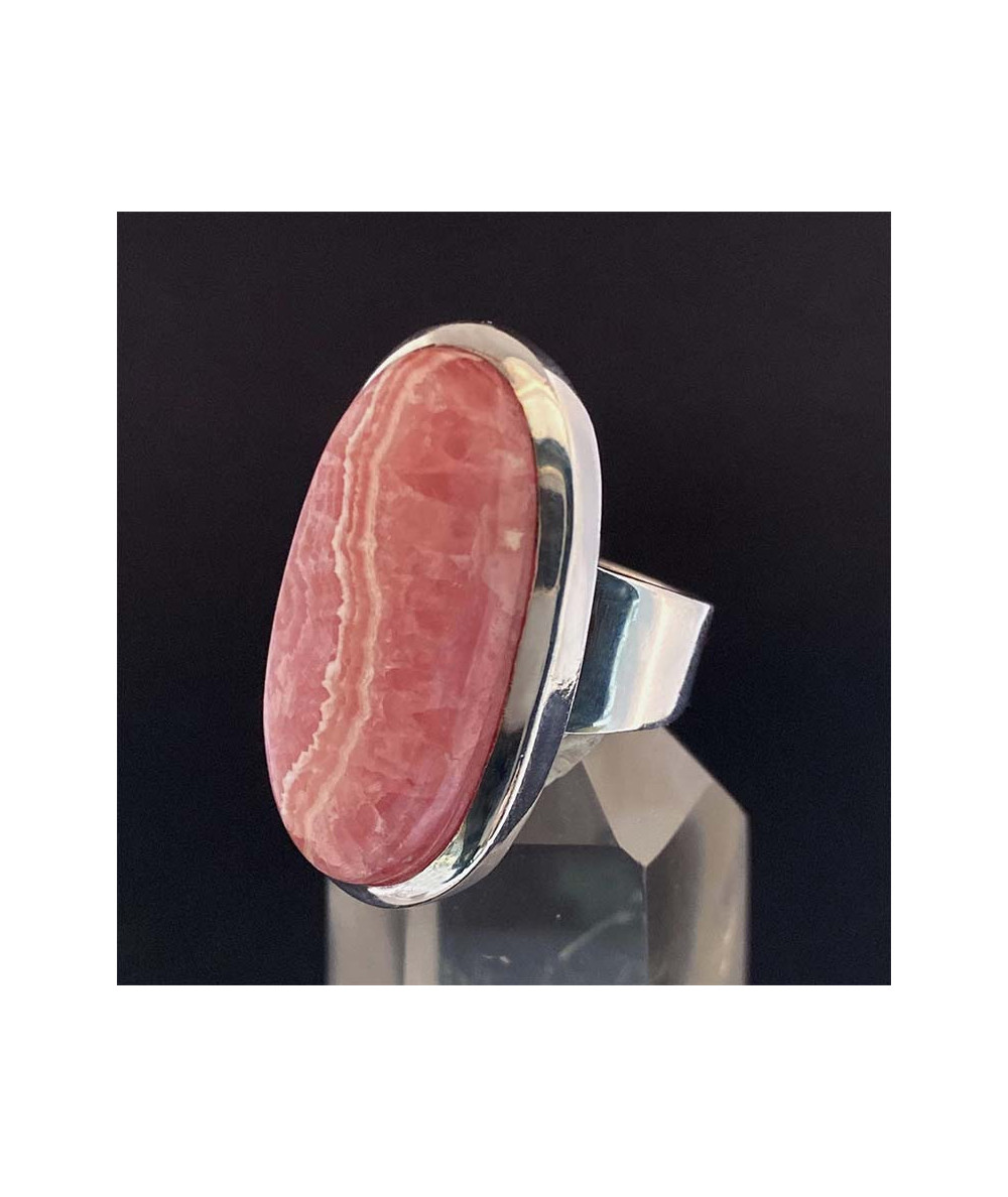 Rhodochrosite - Bague Sertie Argent - AAA+