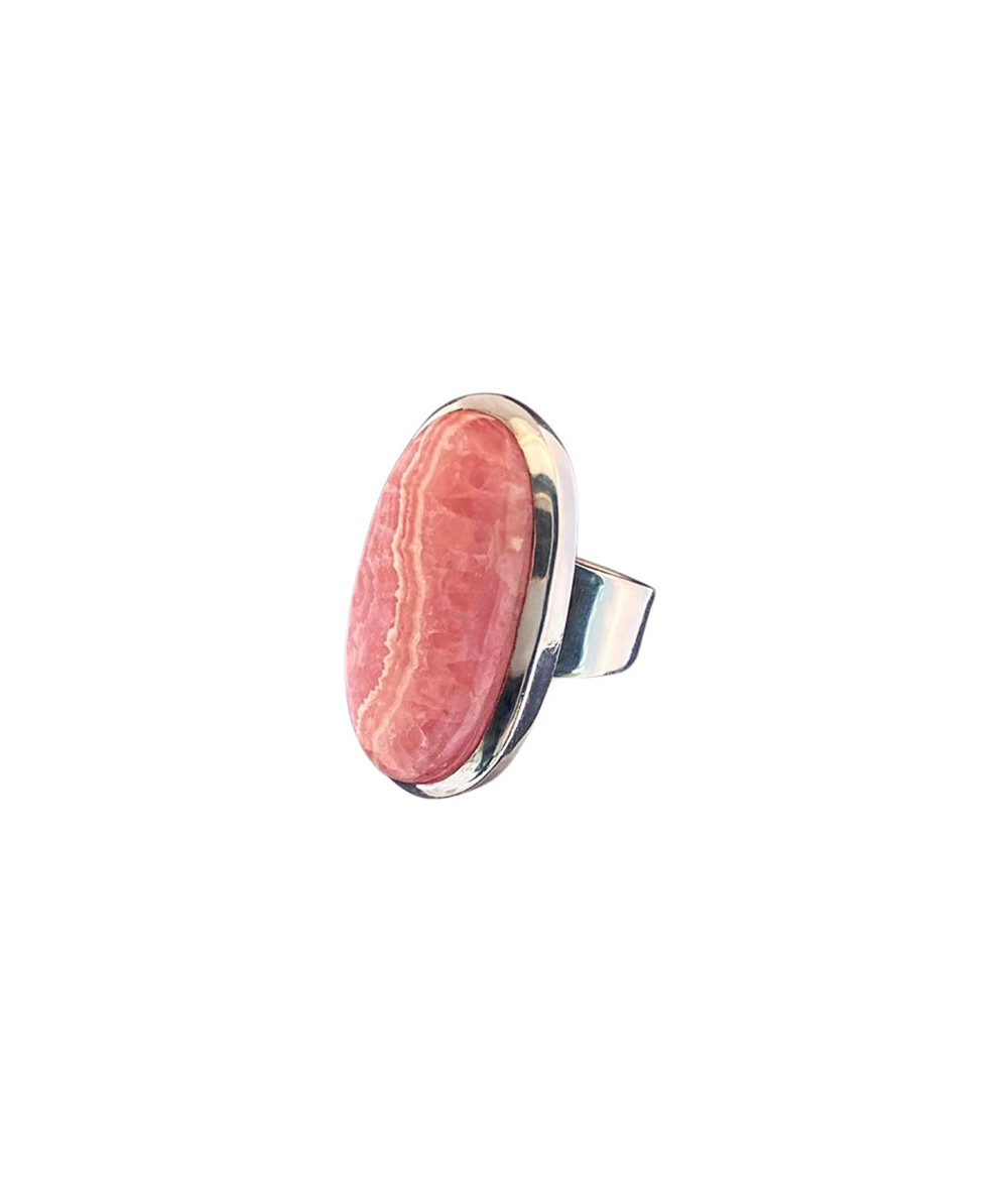 Rhodochrosite - Bague Sertie Argent - AAA+