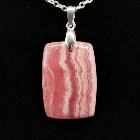 Rhodochrosite - Pendentif Bélière Argent