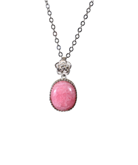 Rhodochrosite - Pendentif Serti Argent