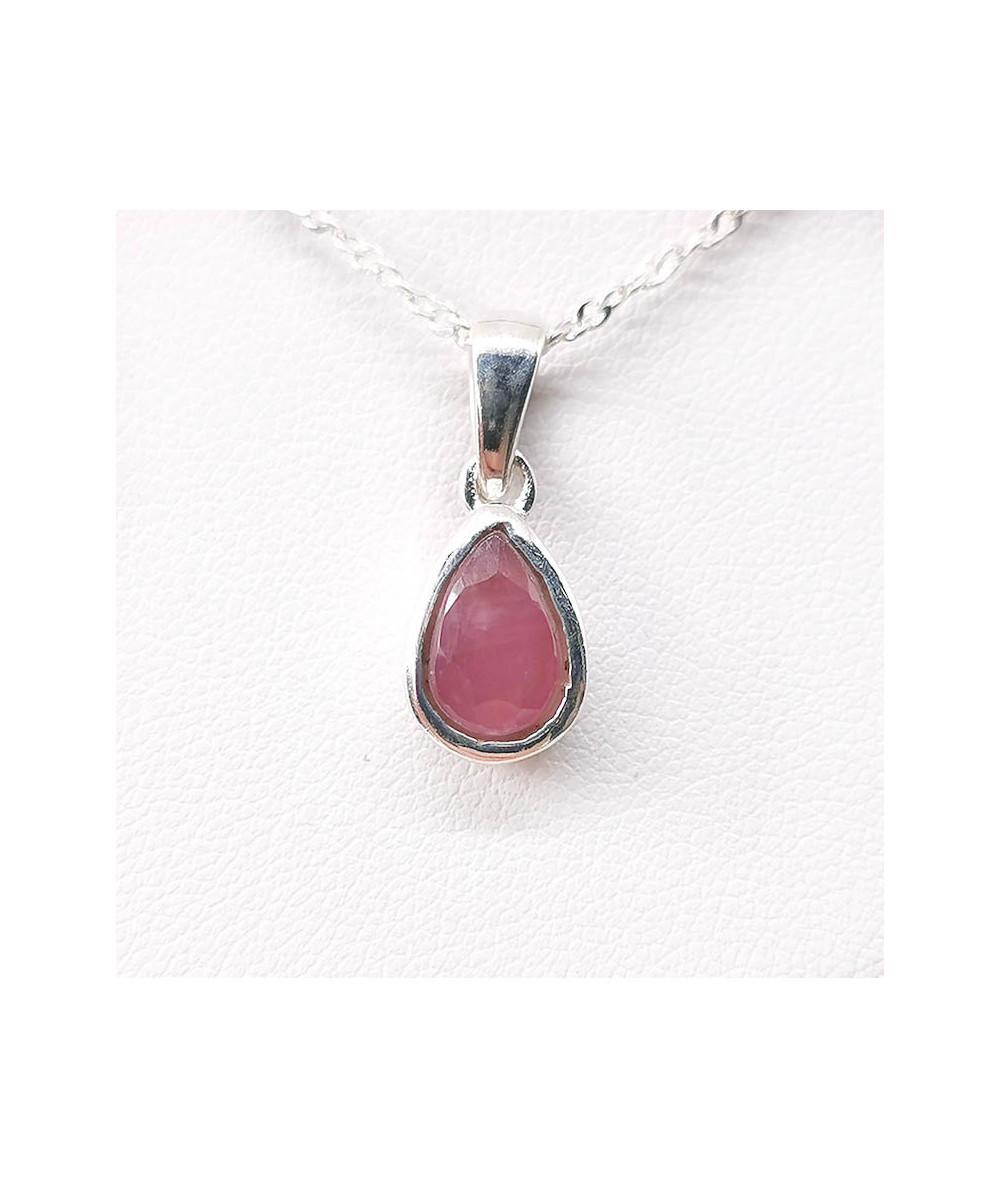 Rubis (Corindon) - Pendentif Serti Argent