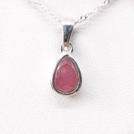 Rubis (Corindon) - Pendentif Serti Argent