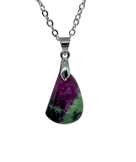 Rubis Zoïsite (Anyolite) - Pendentif Bélière