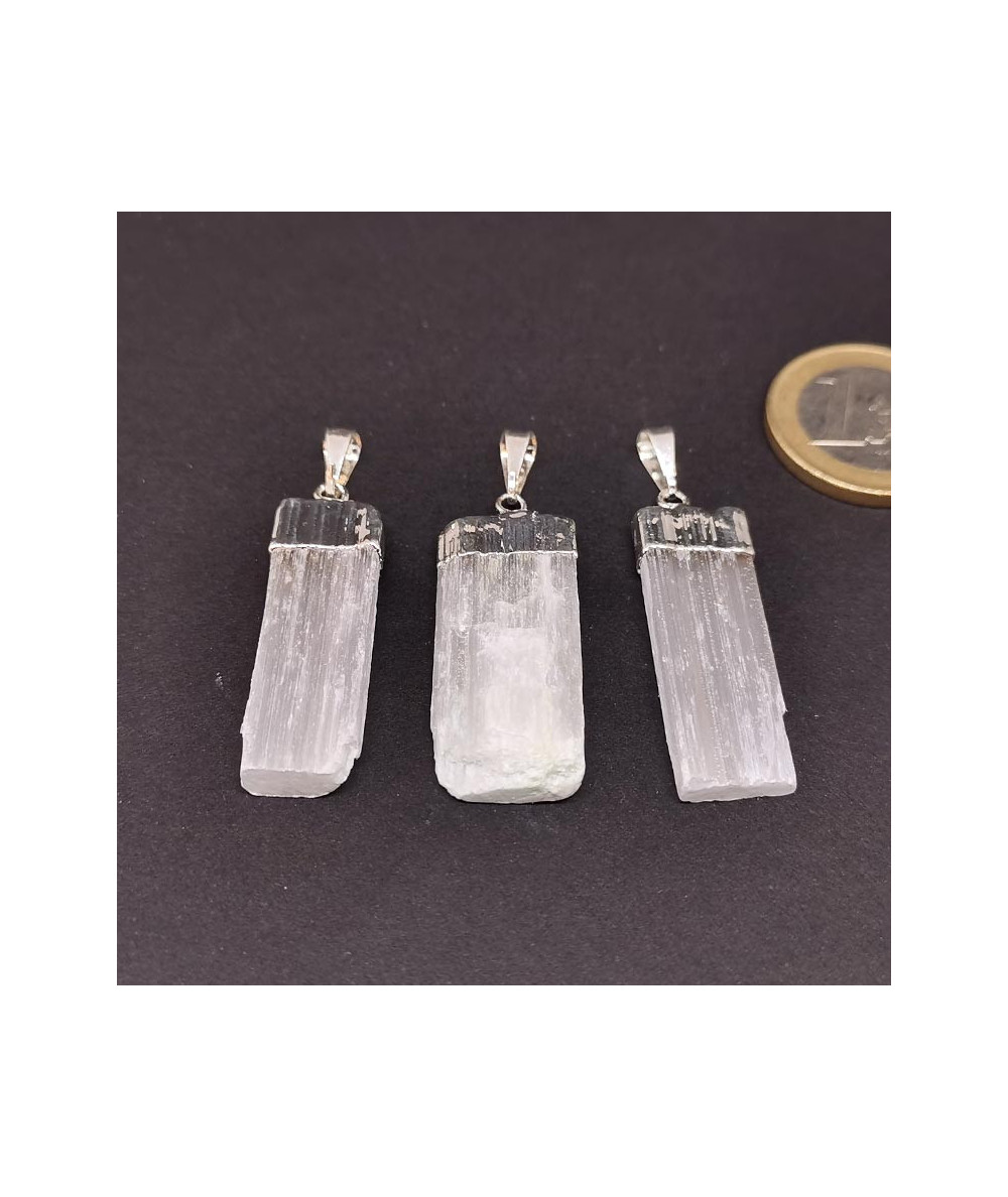 Sélénite (Gypse) - Pendentif 4 Faces
