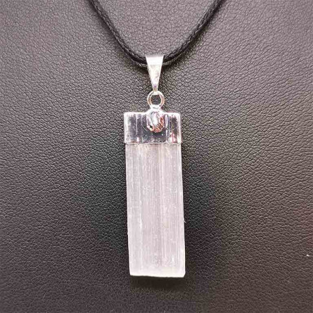Sélénite (Gypse) - Pendentif 4 Faces