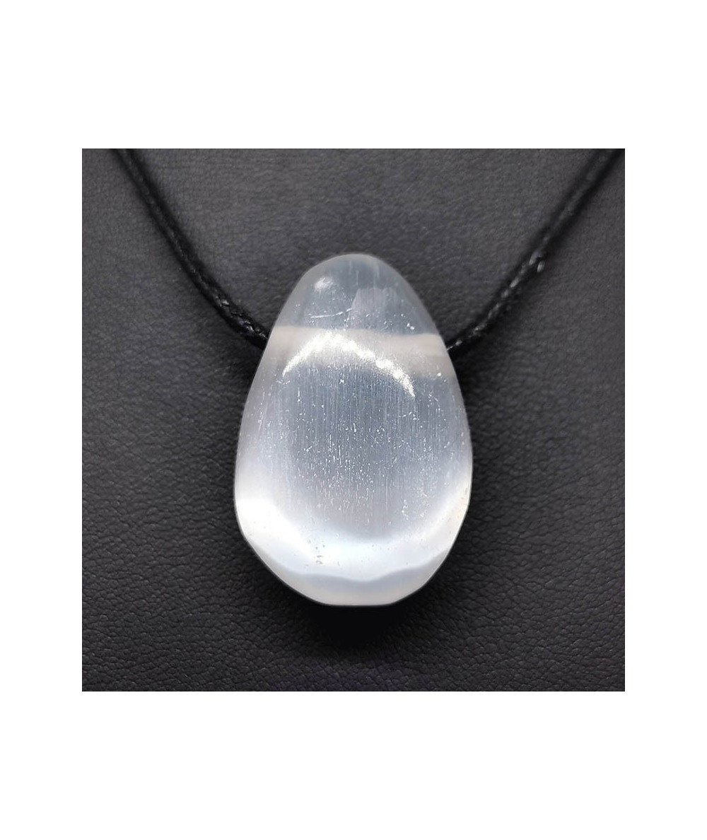 Sélénite (Gypse) - Pendentif Pierre Percée