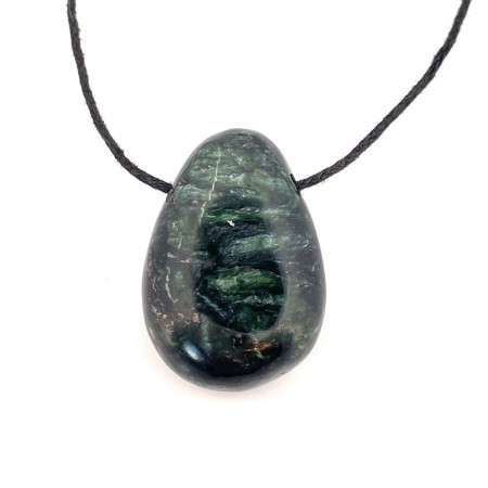 Séraphinite (Clinochlore) - Pendentif Pierre Percée