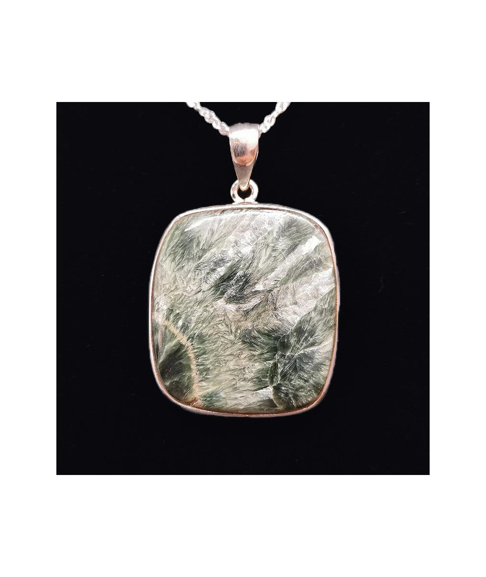 Séraphinite (Clinochlore) - Pendentif Serti Argent