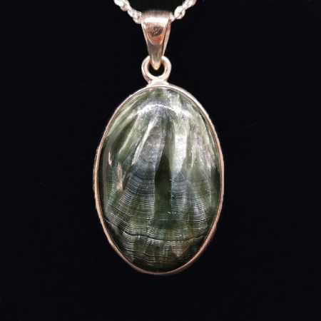 Séraphinite (Clinochlore) - Pendentif Serti Argent