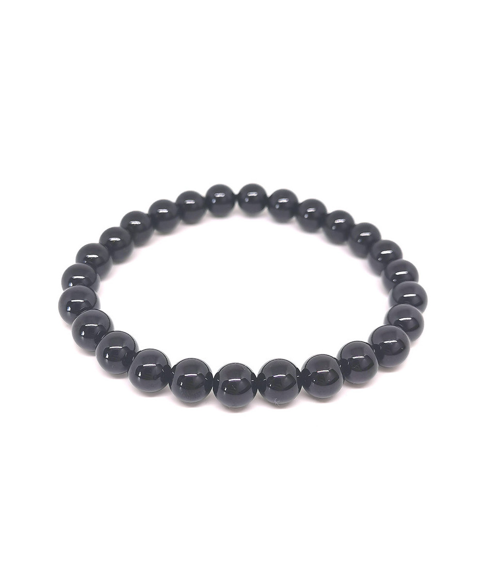 Spinelle Noire - Bracelet Boules 8 Mm - Grande Taille
