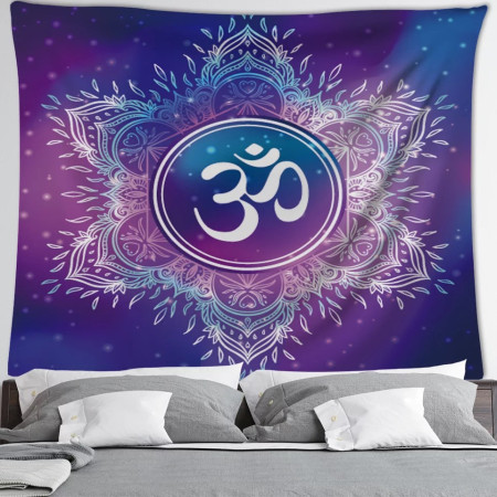 Tenture Murale - 7 Chakras Bouddha et ÔM (Aum)