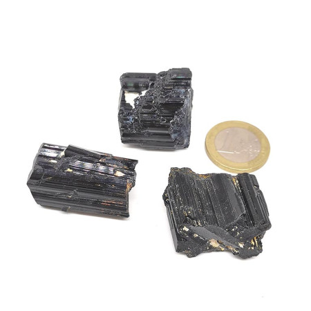 Tourmaline Noire Fibreuse - Pierre Brute - Mono-Terminée