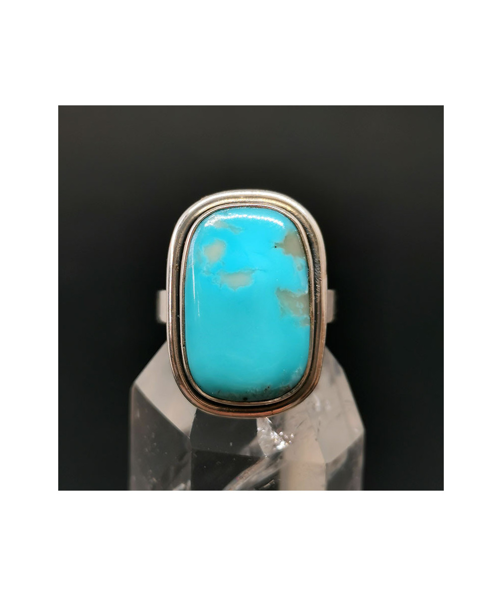 Turquoise D'Arizona - Bague Sertie Argent - AAA+