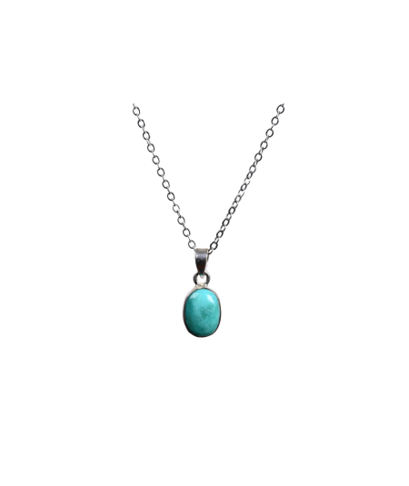 Turquoise d'Arizona - Pendentif Serti Argent